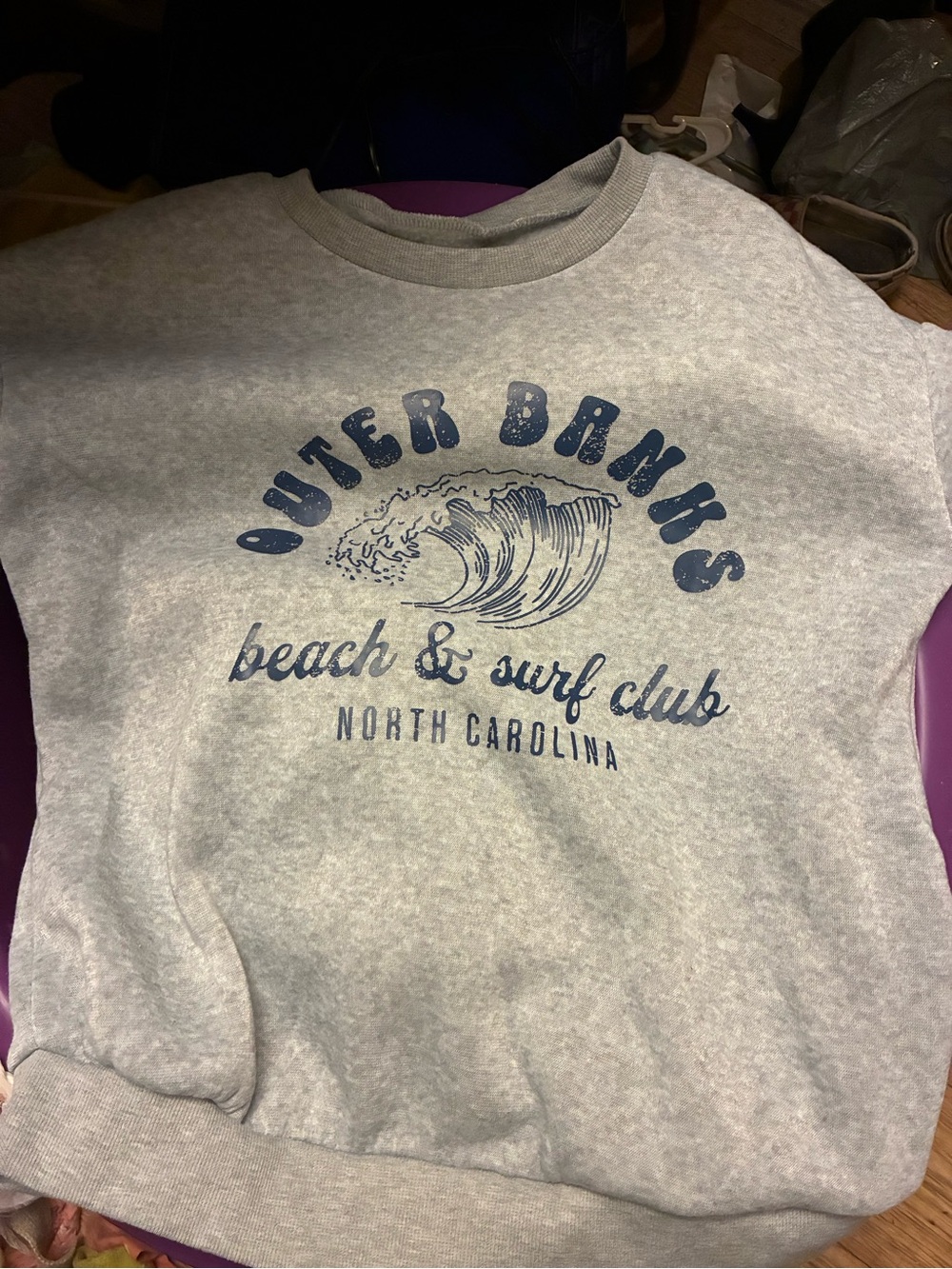 Casual Grey Graphic Crewneck Sweatshirt - Women's - Picture 2 of 2